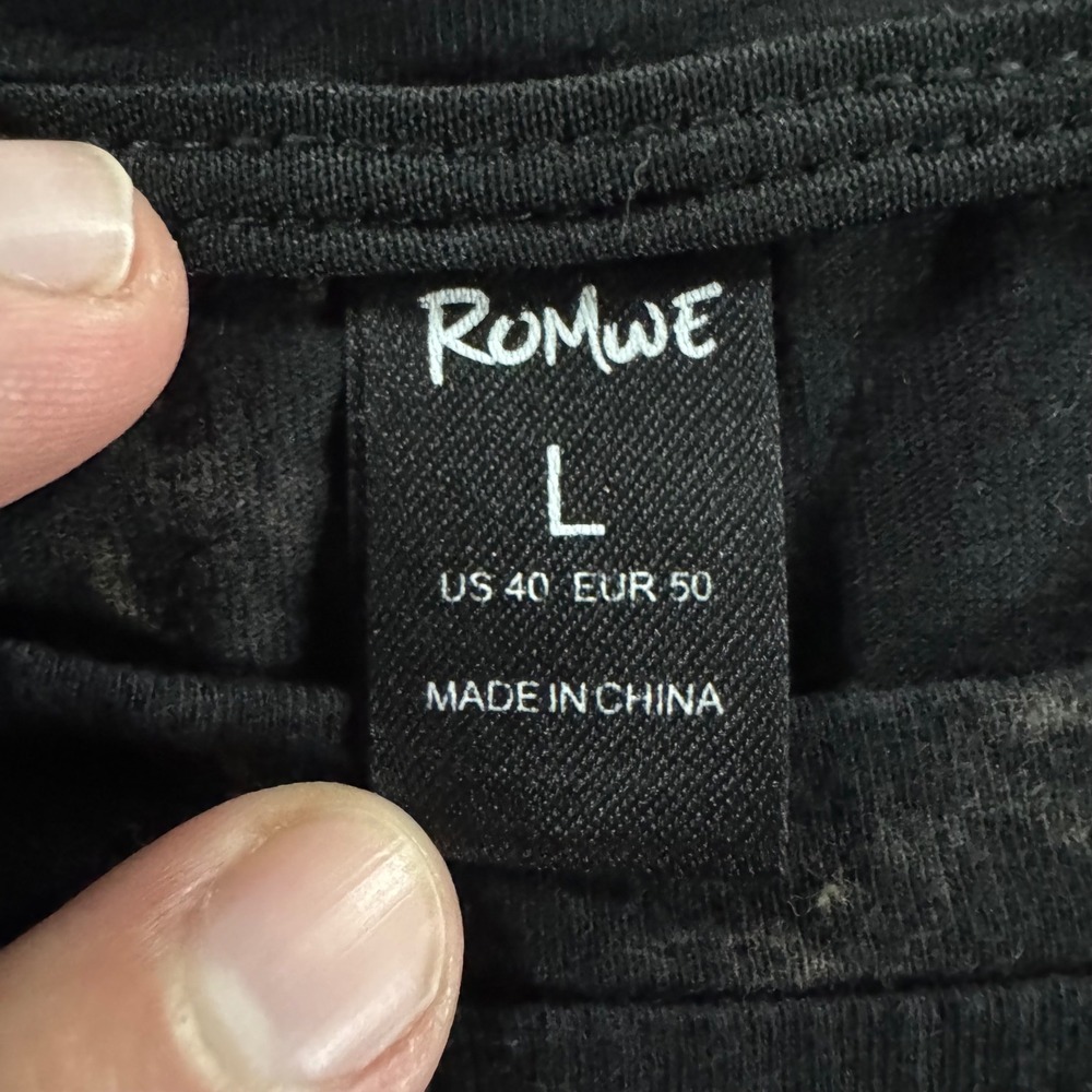 ROMWE Black Los Angeles California Tie Dye Bleach Graphic T Shirt Size Large - Picture 4 of 8